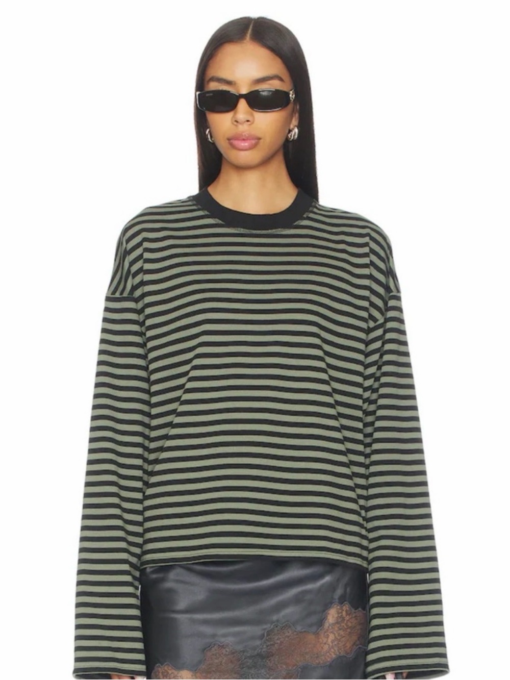 NWOT Lioness Bloom Long Sleeve in Forest Green/Black XS